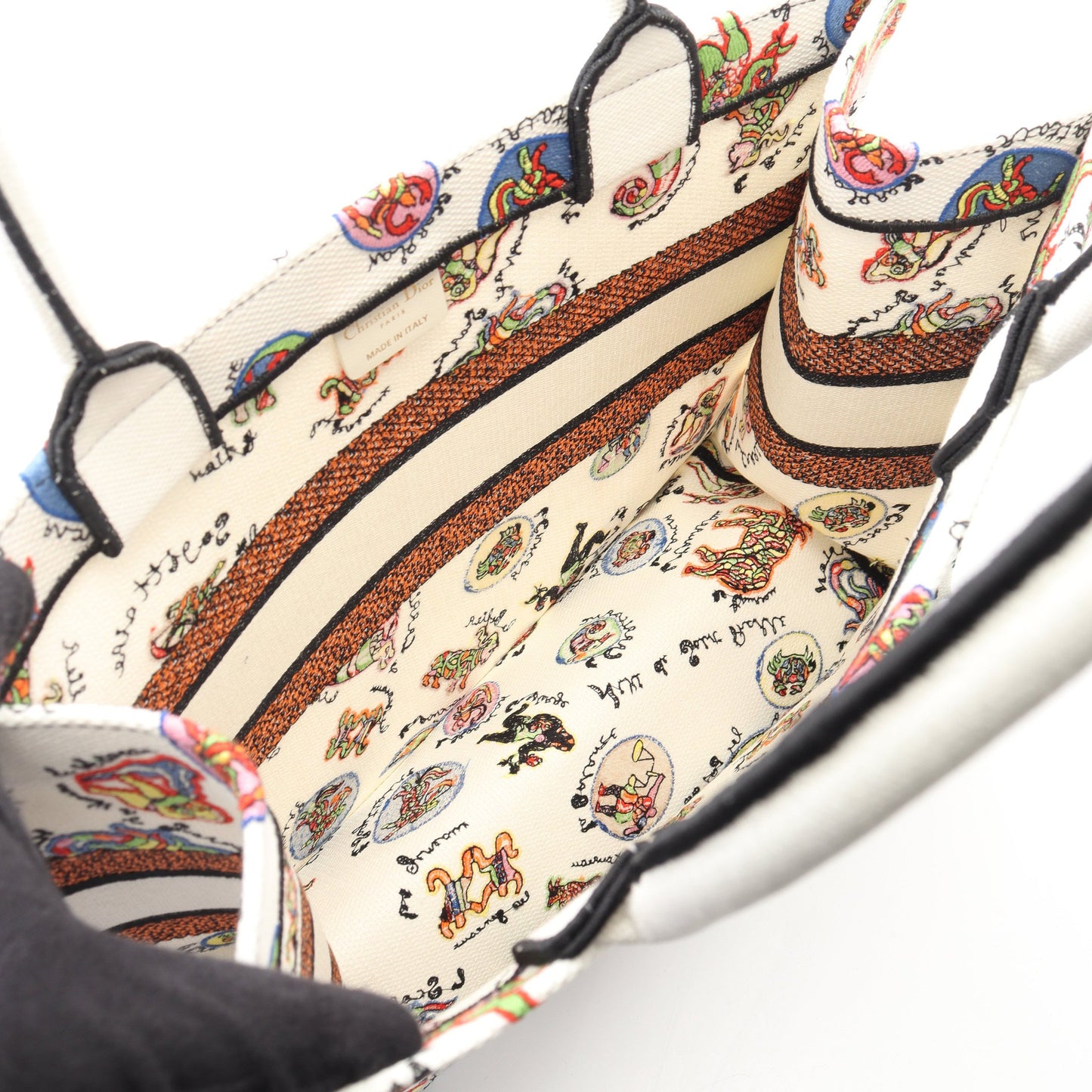 BOOK TOTE ブックトート ミディアム ニキ ド サンファル ハンドバッグ トートバッグ キャンバス ホワイト マルチカラー クリスチャンディオール バッグ Christian Dior