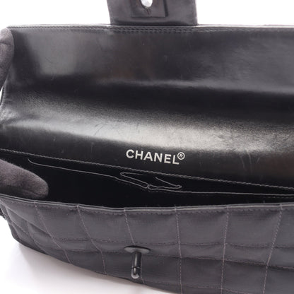 ニュートラベルライン チョコバー チェーンショルダーバッグ ナイロンキャンバス レザー ブラック シルバー金具 シャネル バッグ CHANEL