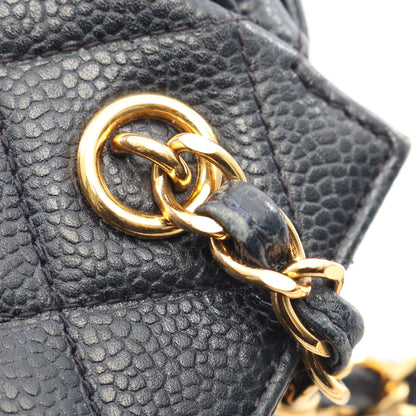 マトラッセ チェーンショルダーバッグ キャビアスキン ネイビー ゴールド金具 シャネル バッグ CHANEL