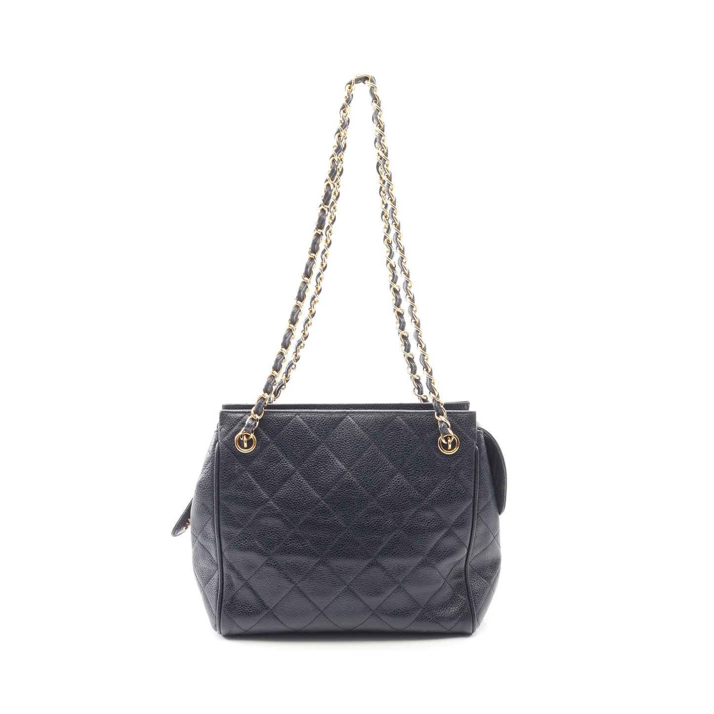 マトラッセ チェーンショルダーバッグ キャビアスキン ネイビー ゴールド金具 シャネル バッグ CHANEL