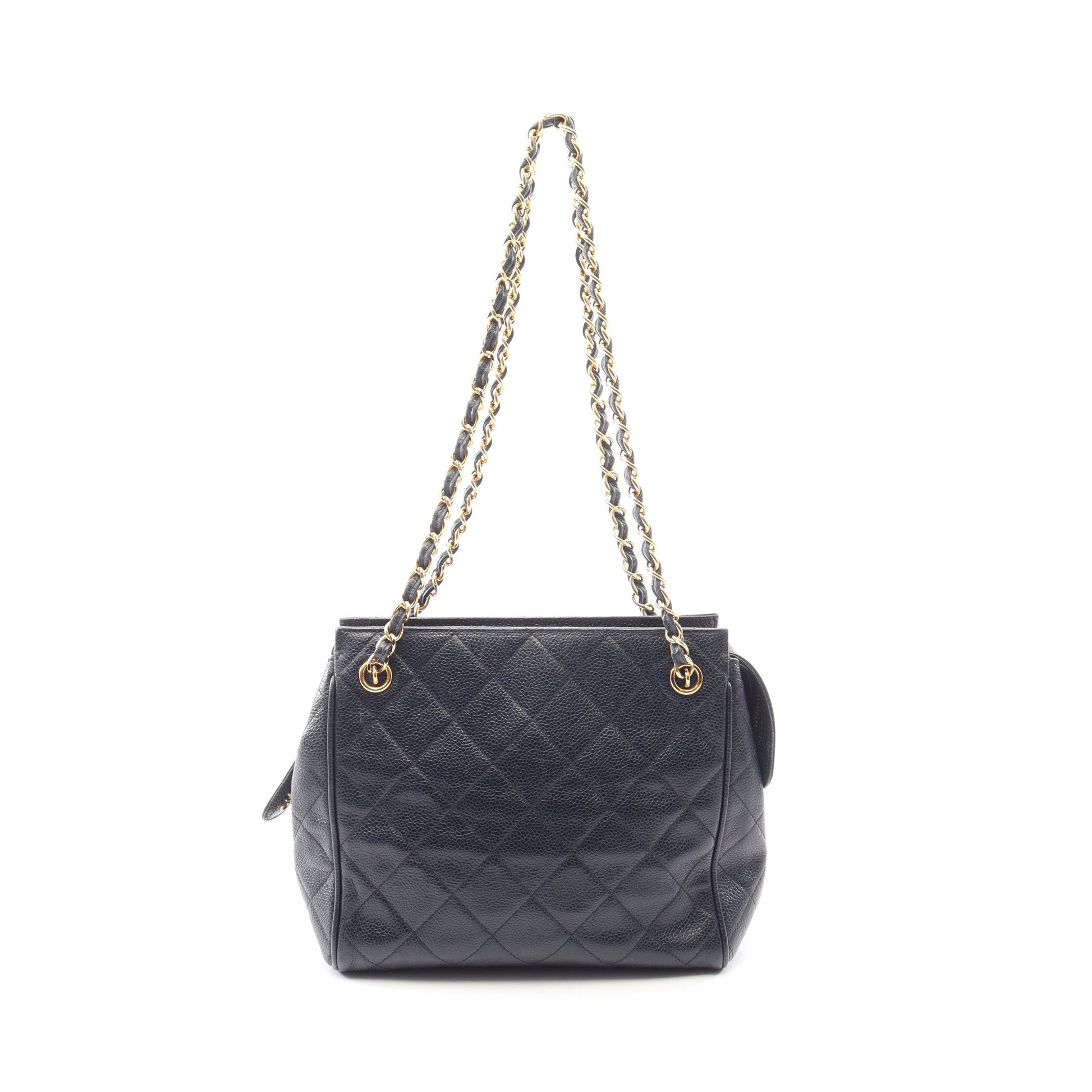 マトラッセ チェーンショルダーバッグ キャビアスキン ネイビー ゴールド金具 シャネル バッグ CHANEL