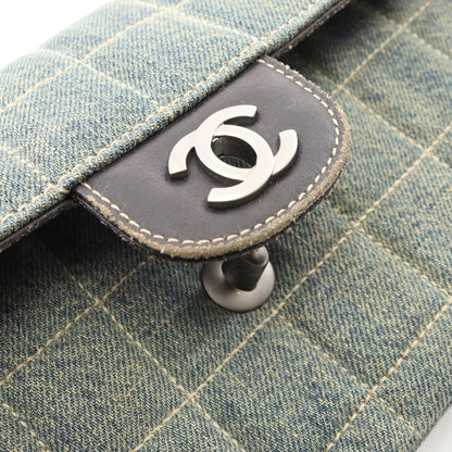 チョコバー チェーンショルダーバッグ デニム ブルー シルバー金具 シャネル バッグ CHANEL