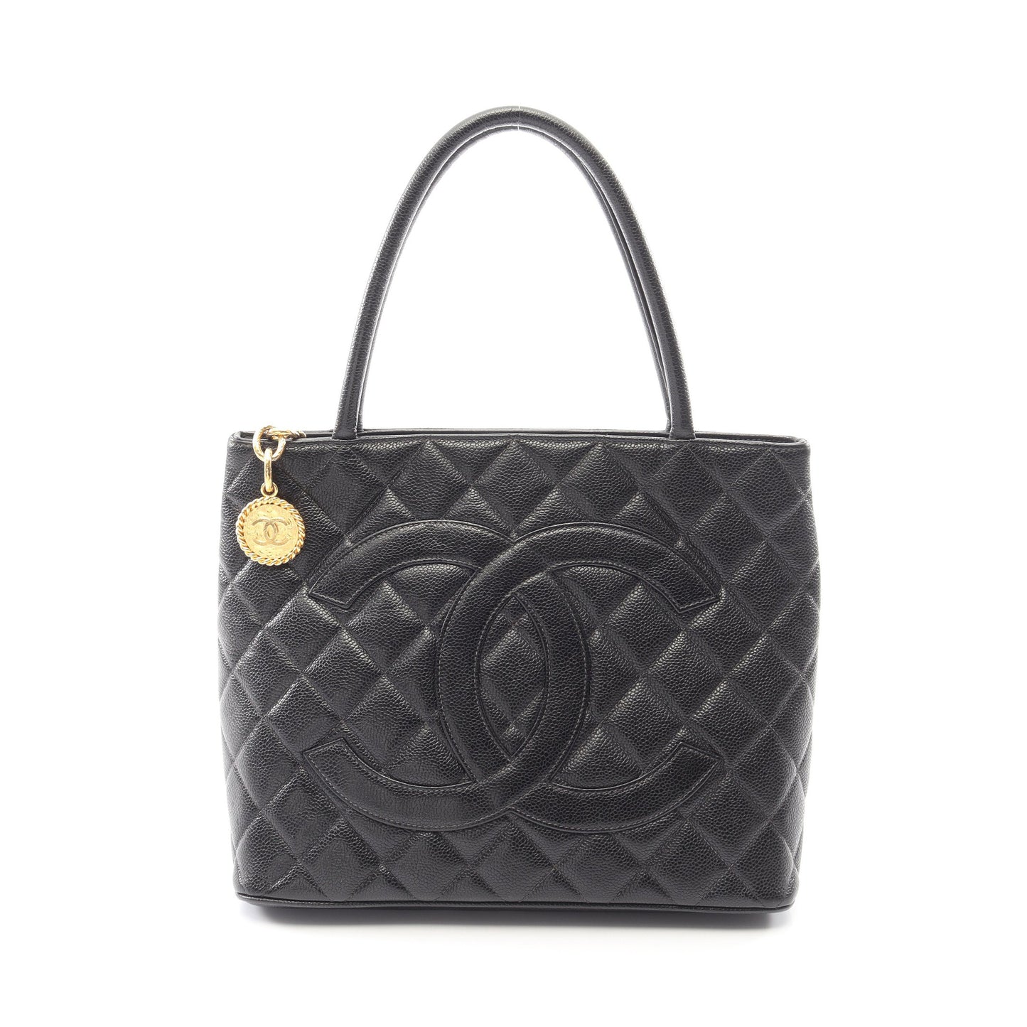 復刻トート ハンドバッグ トートバッグ キャビアスキン ブラック ゴールド金具 シャネル バッグ CHANEL