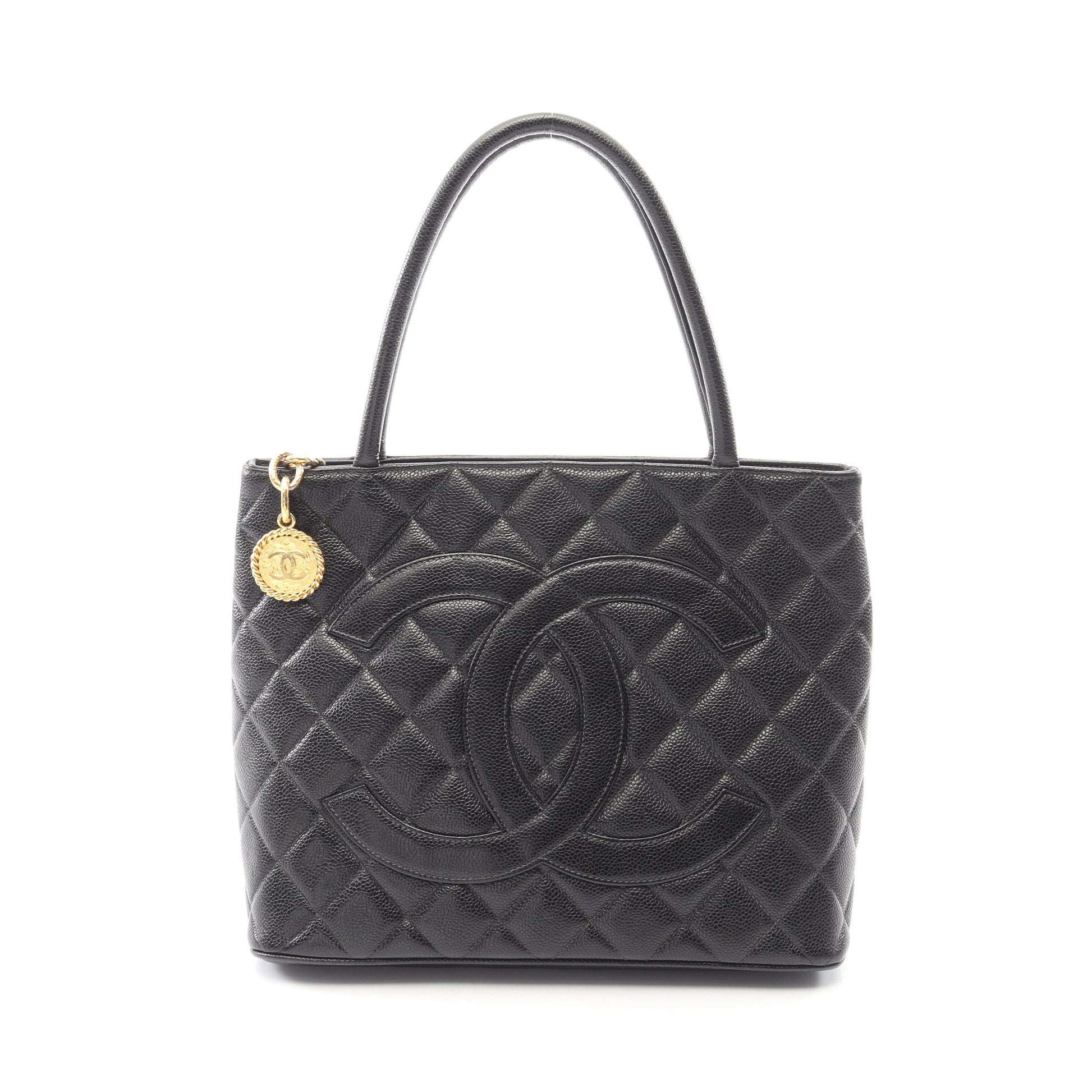 復刻トート ハンドバッグ トートバッグ キャビアスキン ブラック ゴールド金具 シャネル バッグ CHANEL