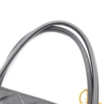復刻トート ハンドバッグ トートバッグ キャビアスキン ブラック ゴールド金具 シャネル バッグ CHANEL