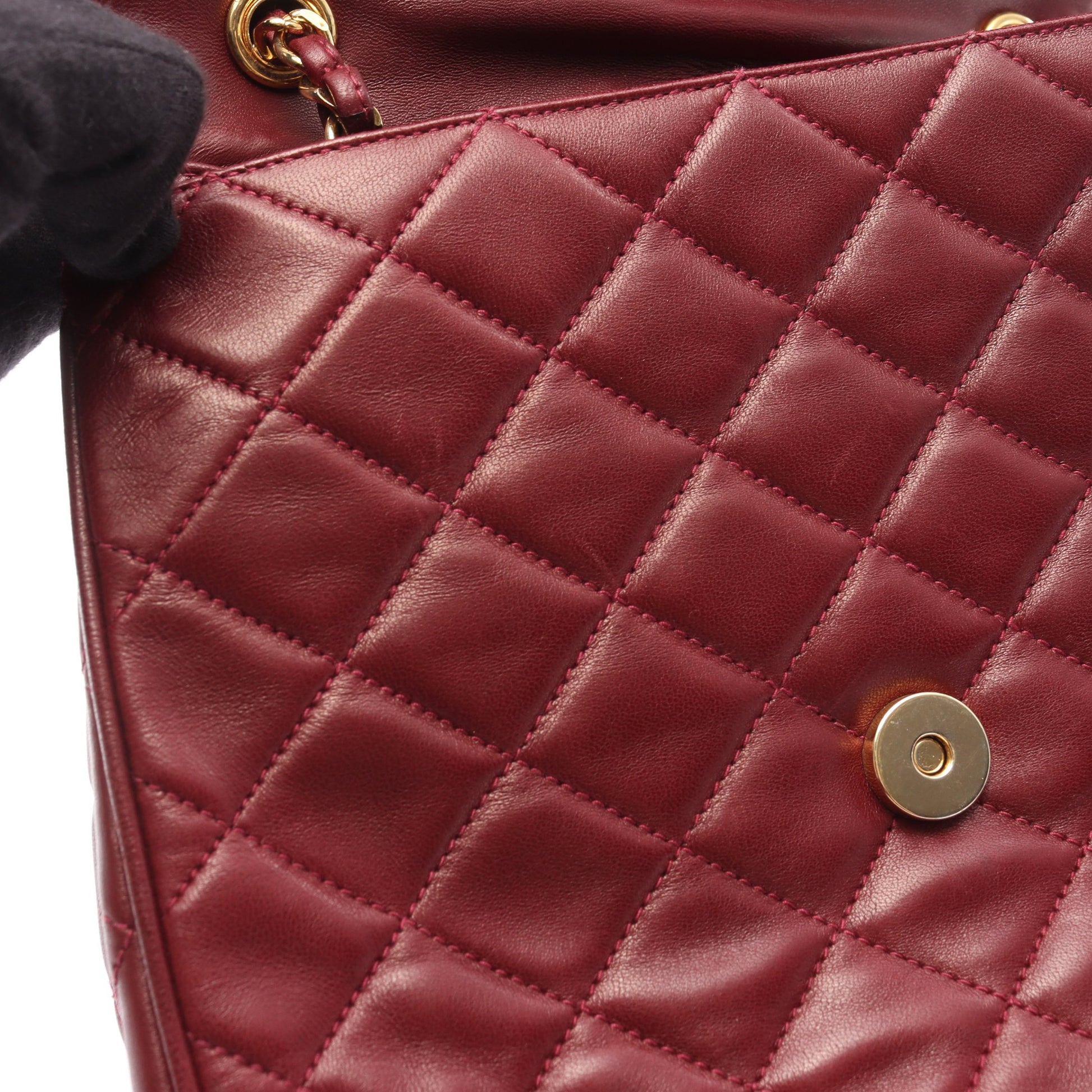 マトラッセ チェーンショルダーバッグ ラムスキン ボルドー ゴールド金具 シャネル バッグ CHANEL