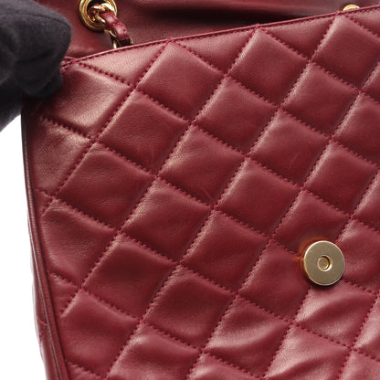 マトラッセ チェーンショルダーバッグ ラムスキン ボルドー ゴールド金具 シャネル バッグ CHANEL