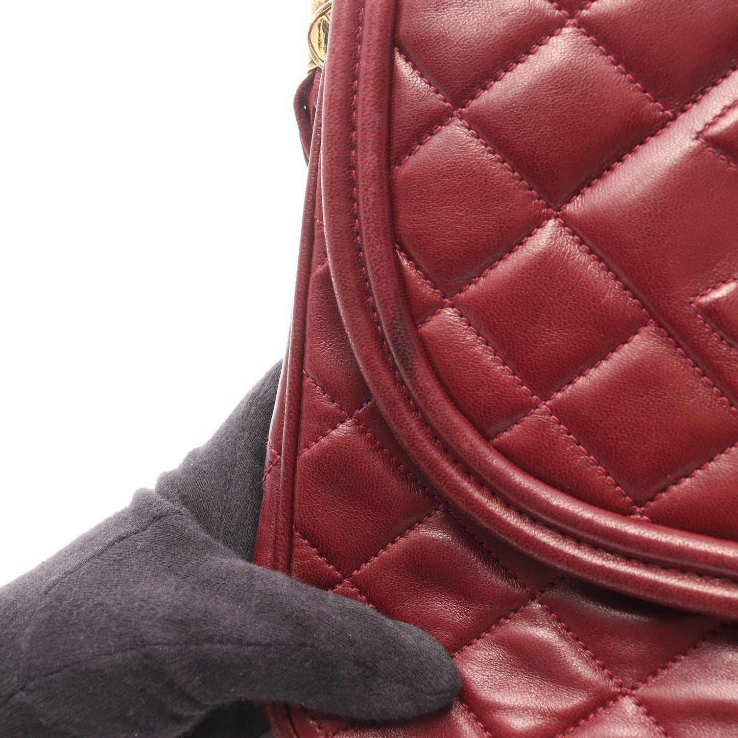 マトラッセ チェーンショルダーバッグ ラムスキン ボルドー ゴールド金具 シャネル バッグ CHANEL