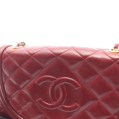 マトラッセ チェーンショルダーバッグ ラムスキン ボルドー ゴールド金具 シャネル バッグ CHANEL