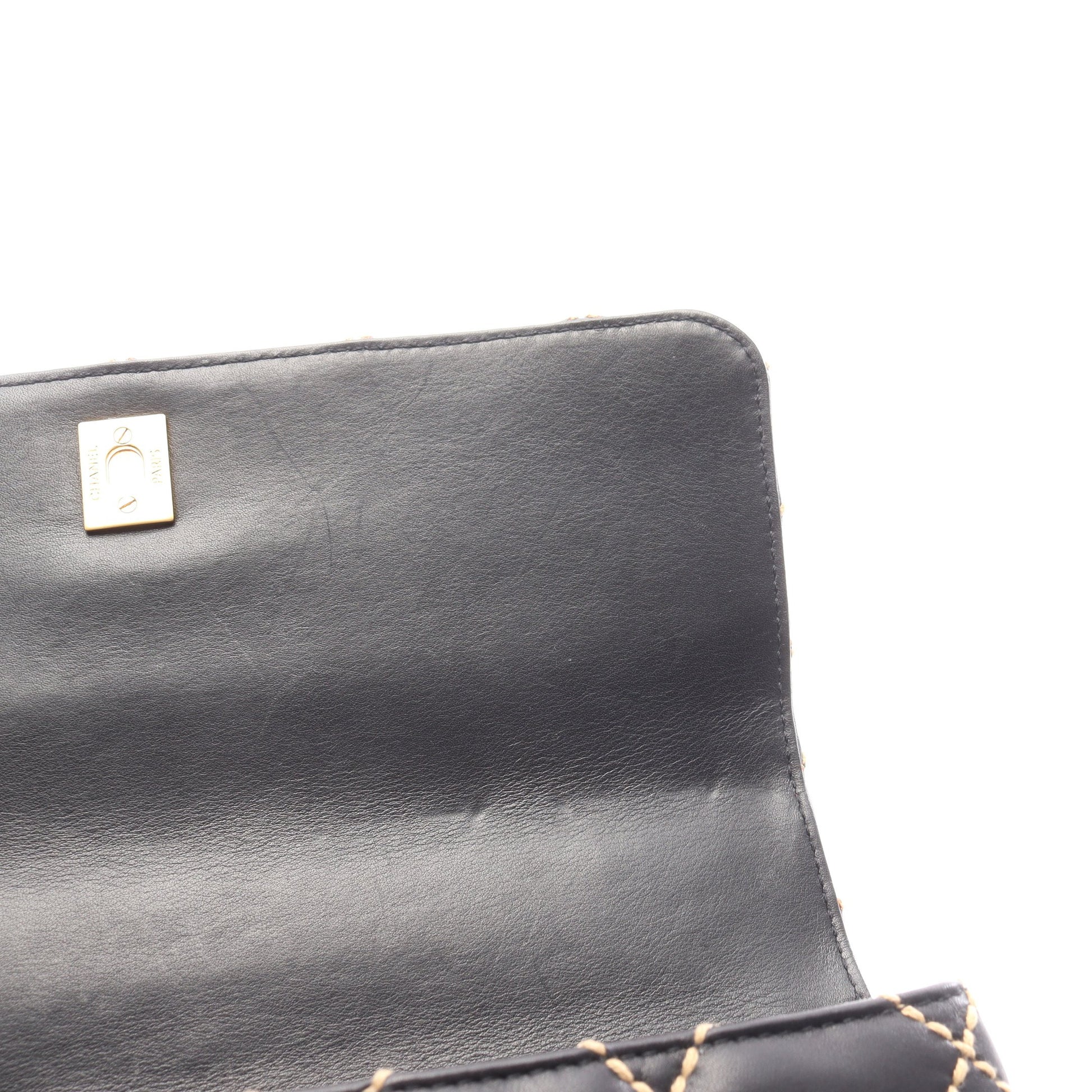 ワイルドステッチ トップハンドル ハンドバッグ レザー ブラック ゴールド金具 シャネル バッグ CHANEL