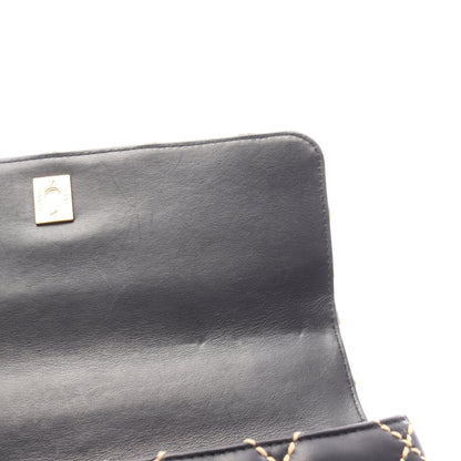 ワイルドステッチ トップハンドル ハンドバッグ レザー ブラック ゴールド金具 シャネル バッグ CHANEL