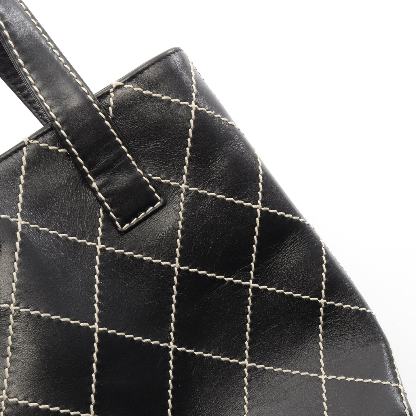 ワイルドステッチ ハンドバッグ トートバッグ レザー ブラック ゴールド金具 シャネル バッグ CHANEL
