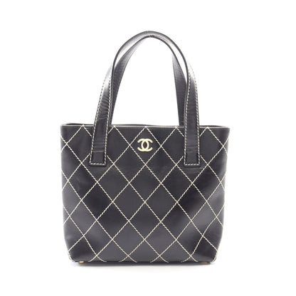 ワイルドステッチ ハンドバッグ トートバッグ レザー ブラック ゴールド金具 シャネル バッグ CHANEL