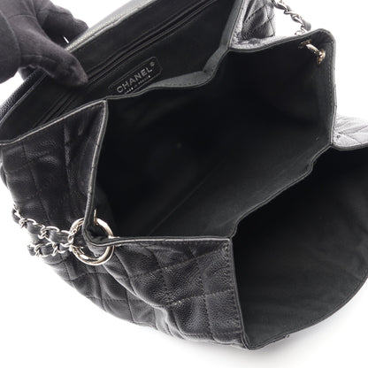 マトラッセ チェーンショルダーバッグ キャビアスキン ブラック シルバー金具 シャネル バッグ CHANEL