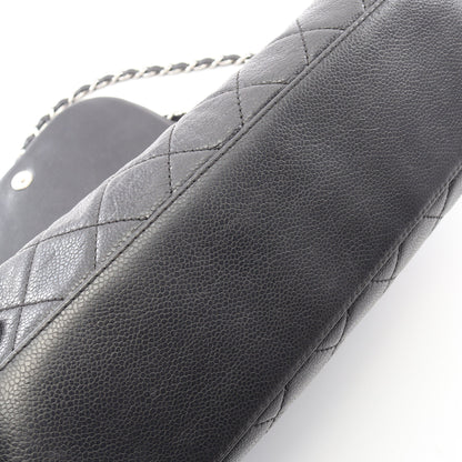 マトラッセ チェーンショルダーバッグ キャビアスキン ブラック シルバー金具 シャネル バッグ CHANEL