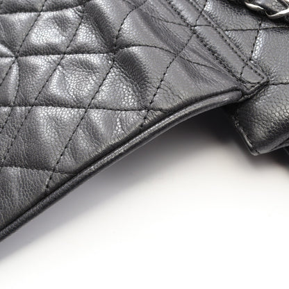 マトラッセ チェーンショルダーバッグ キャビアスキン ブラック シルバー金具 シャネル バッグ CHANEL