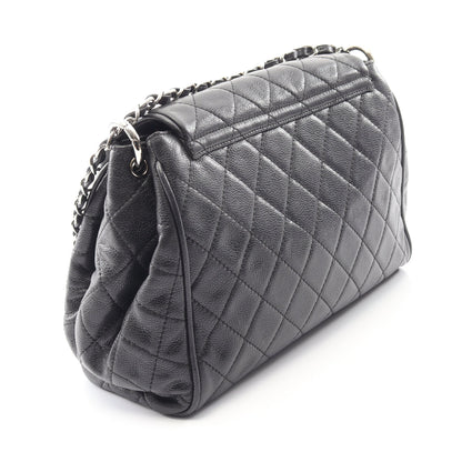 マトラッセ チェーンショルダーバッグ キャビアスキン ブラック シルバー金具 シャネル バッグ CHANEL