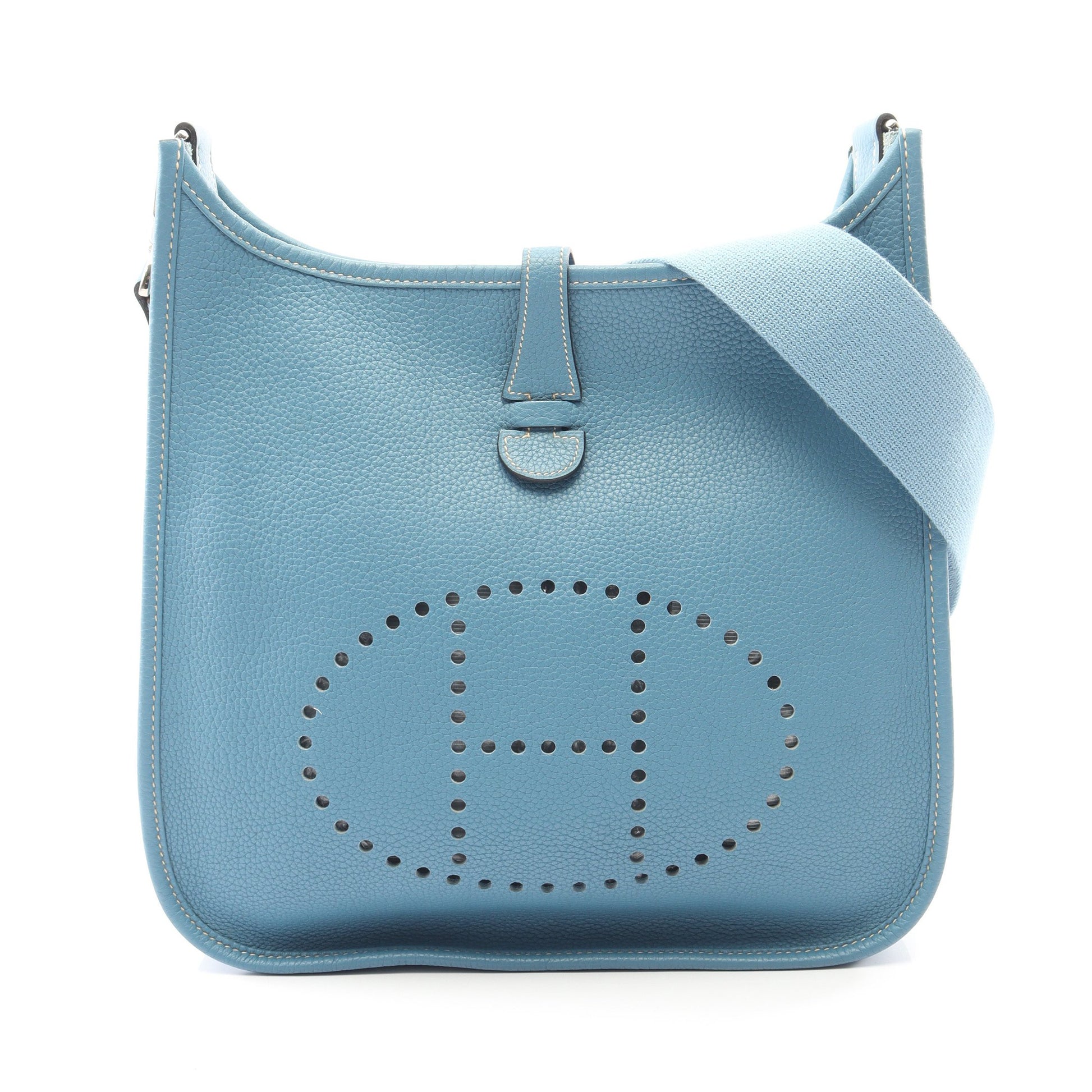エヴリン 1 アン PM ブルージーン ショルダーバッグ トリヨンクレマンス ブルー シルバー金具 □L刻印 エルメス バッグ HERMES