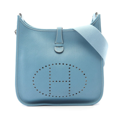 エヴリン 1 アン PM ブルージーン ショルダーバッグ トリヨンクレマンス ブルー シルバー金具 □L刻印 エルメス バッグ HERMES