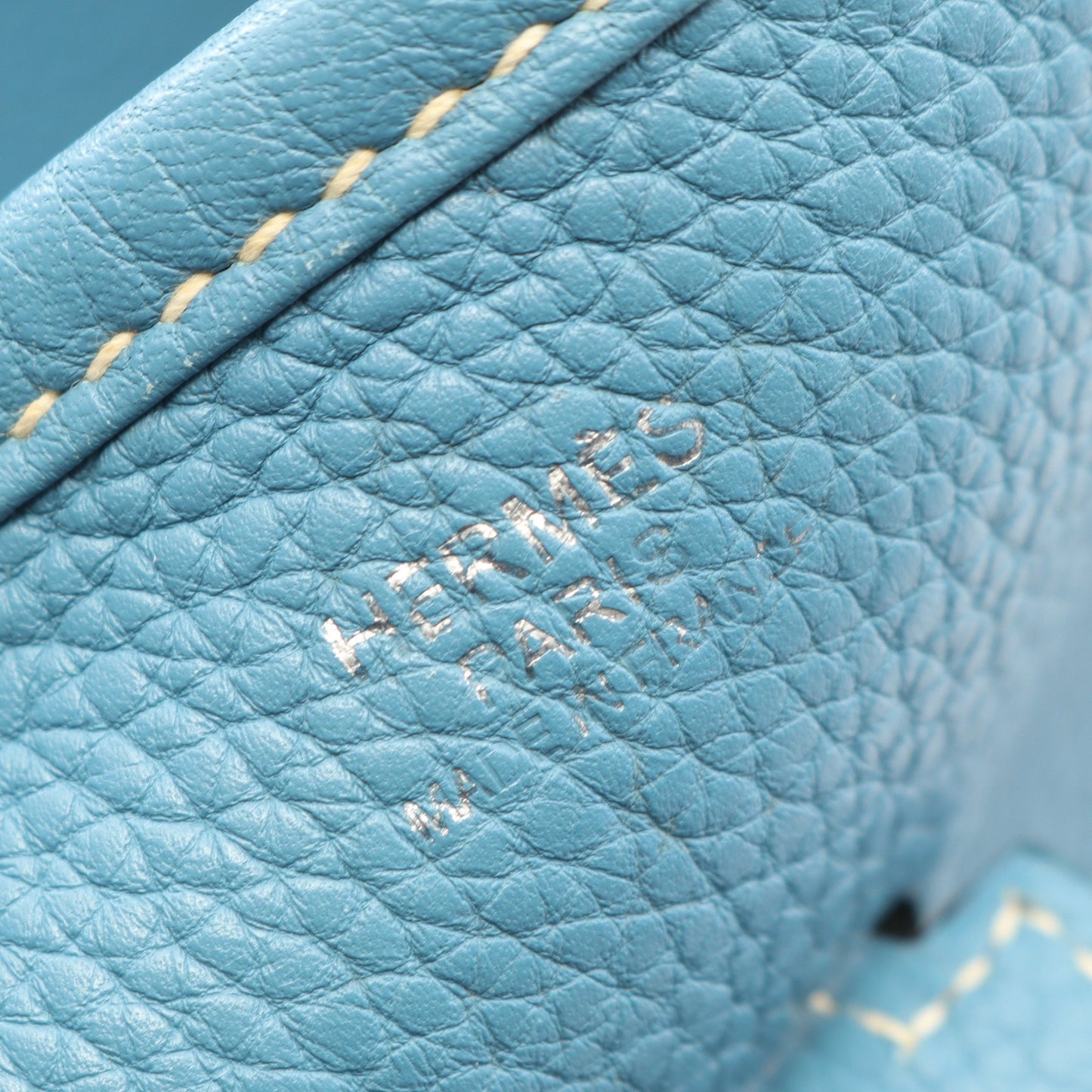エヴリン 1 アン PM ブルージーン ショルダーバッグ トリヨンクレマンス ブルー シルバー金具 □L刻印 エルメス バッグ HERMES
