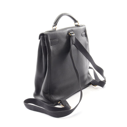 ケリーアドGM 内縫い バックパック リュックサック トゴ ブラック ゴールド金具 □A刻印 エルメス バッグ HERMES