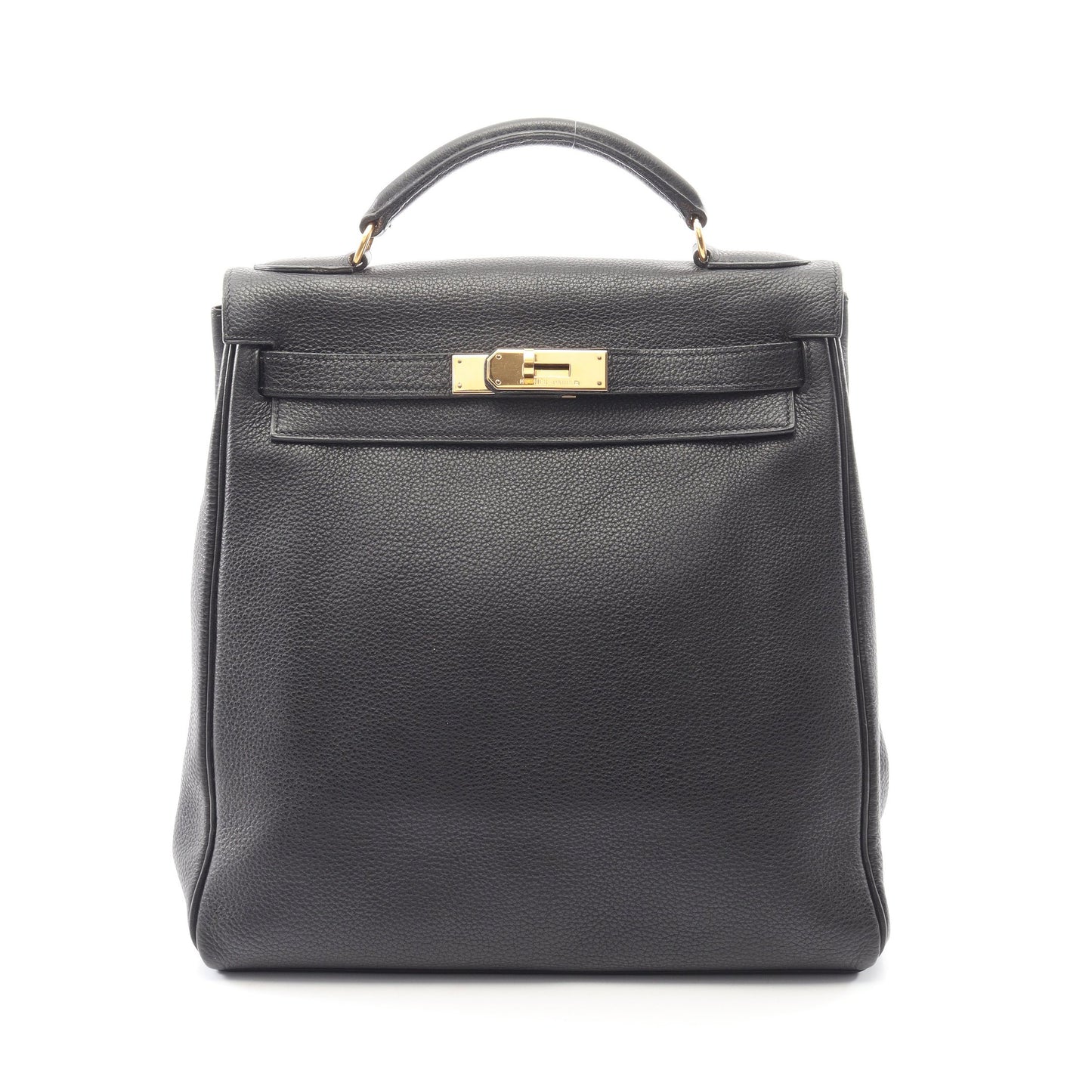 ケリーアドGM 内縫い バックパック リュックサック トゴ ブラック ゴールド金具 □A刻印 エルメス バッグ HERMES
