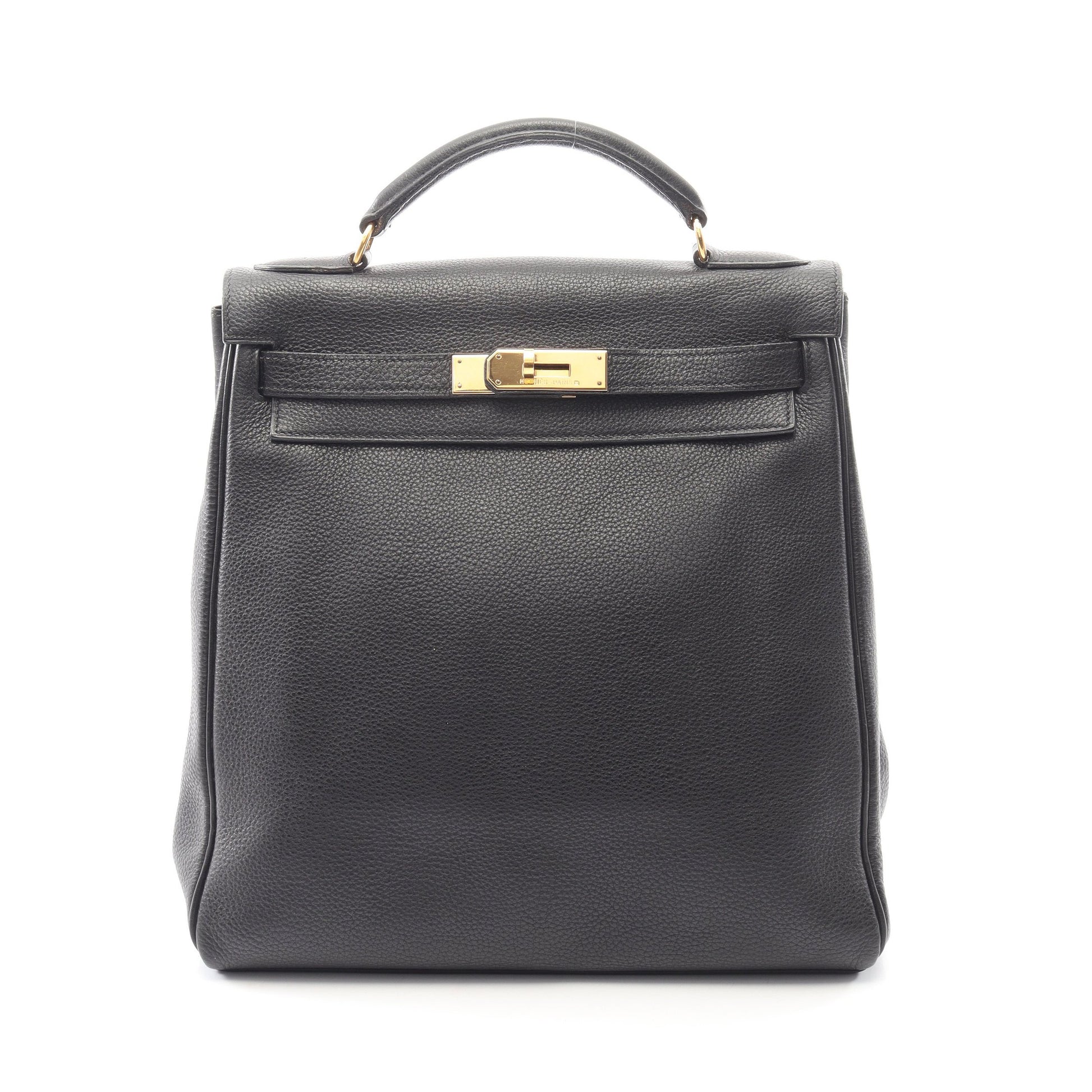 ケリーアドGM 内縫い バックパック リュックサック トゴ ブラック ゴールド金具 □A刻印 エルメス バッグ HERMES