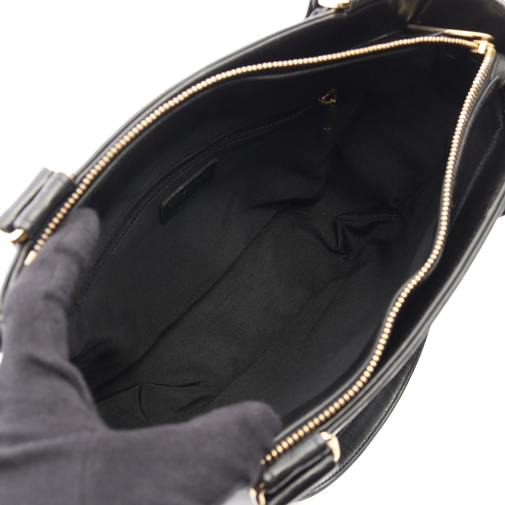 チョコバー ショルダーバッグ トートバッグ ラムスキン ブラック ゴールド金具 シャネル バッグ CHANEL