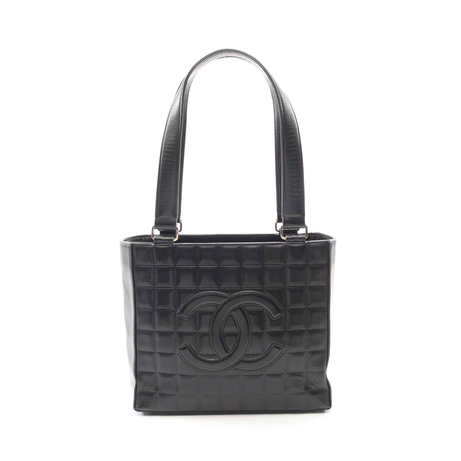 チョコバー ショルダーバッグ トートバッグ ラムスキン ブラック ゴールド金具 シャネル バッグ CHANEL