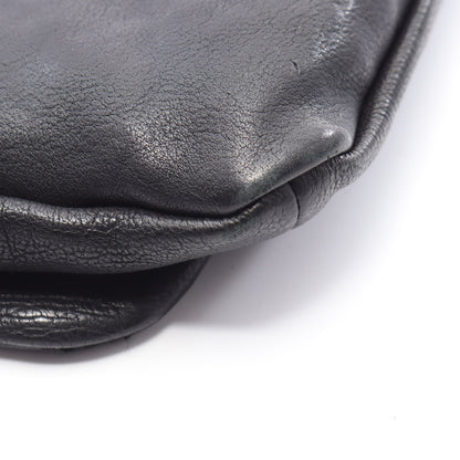 ダイヤステッチ チェーンショルダーバッグ レザー ブラック シルバー金具 シャネル バッグ CHANEL