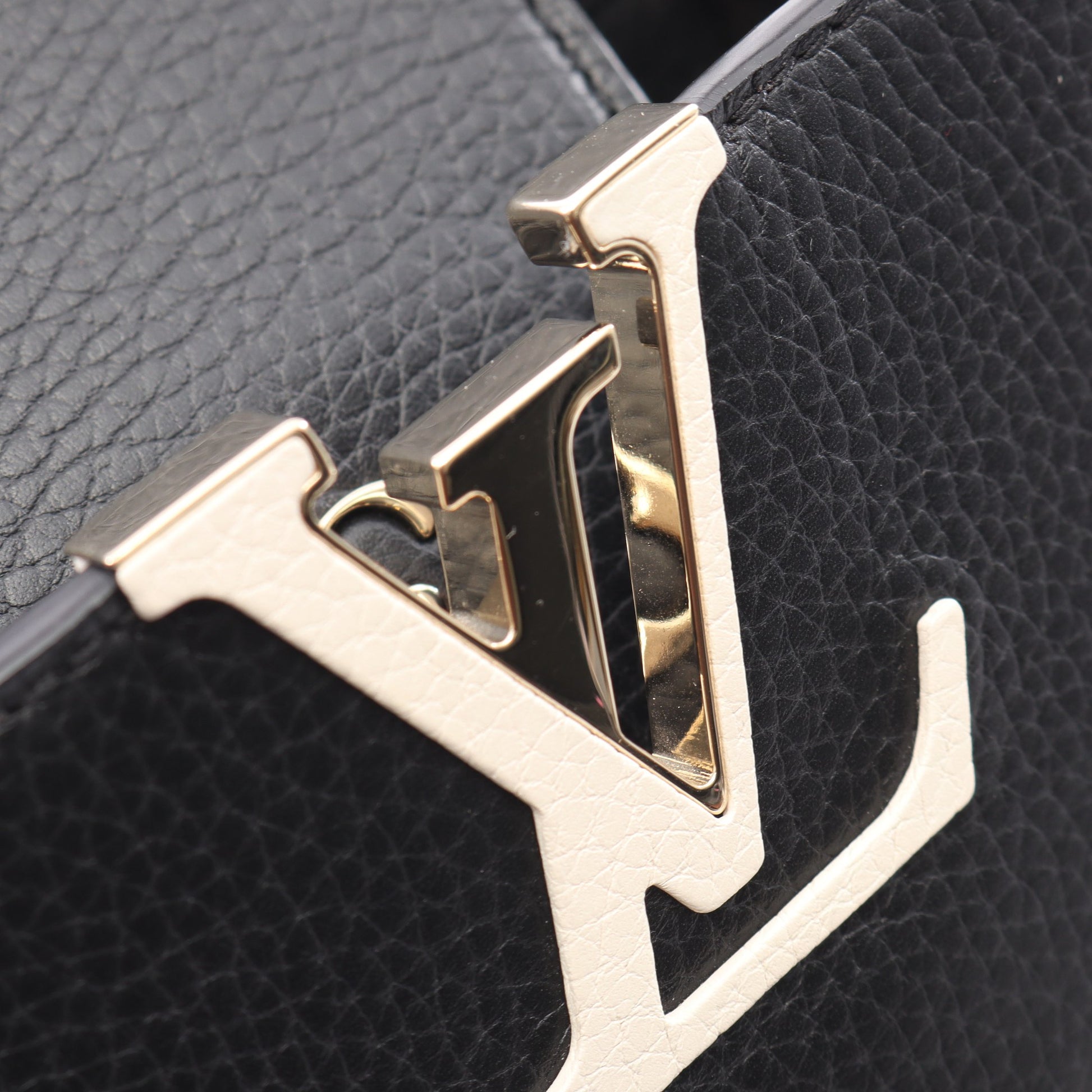 カプシーヌMM 2WAY ハンドバッグ レザー ブラック ピンクベージュ ルイヴィトン バッグ LOUIS VUITTON
