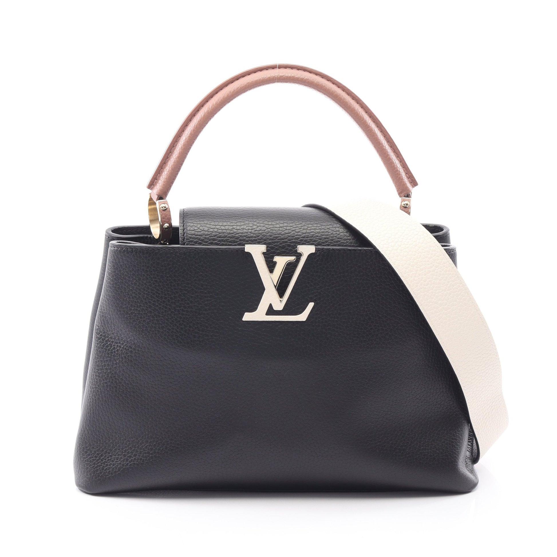 カプシーヌMM 2WAY ハンドバッグ レザー ブラック ピンクベージュ ルイヴィトン バッグ LOUIS VUITTON
