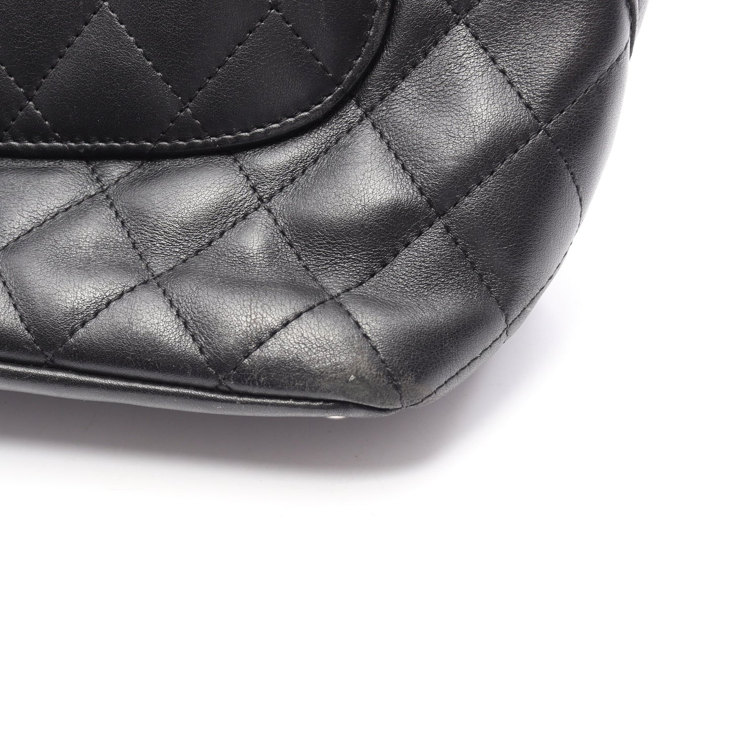 カンボンライン ミディアム ハンドバッグ トートバッグ レザー ブラック シルバー金具 シャネル バッグ CHANEL