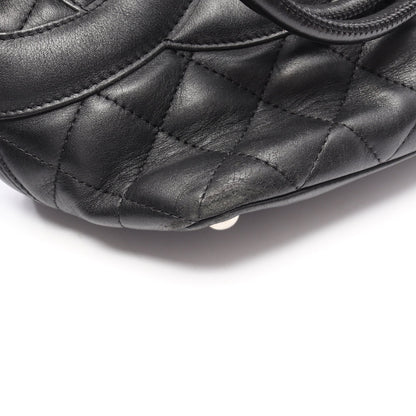 カンボンライン ミディアム ハンドバッグ トートバッグ レザー ブラック シルバー金具 シャネル バッグ CHANEL