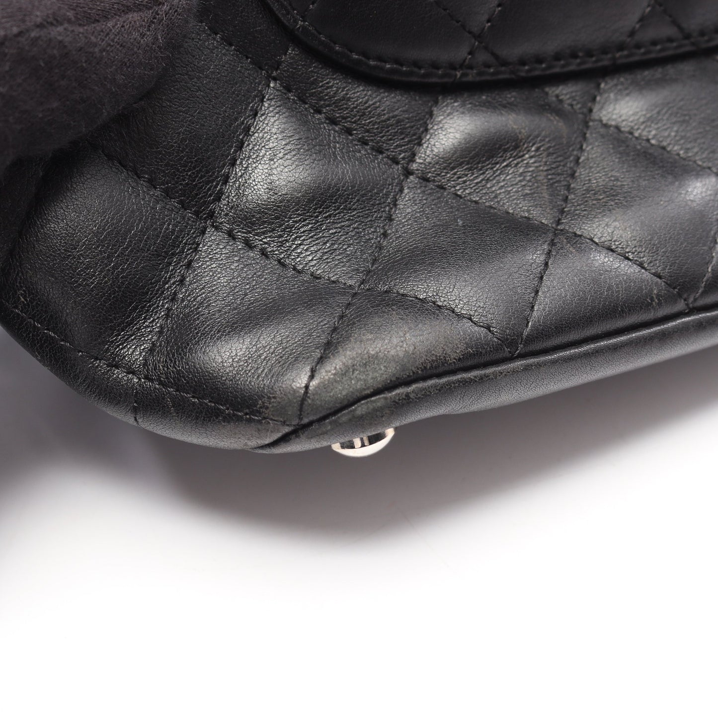 カンボンライン ミディアム ハンドバッグ トートバッグ レザー ブラック シルバー金具 シャネル バッグ CHANEL