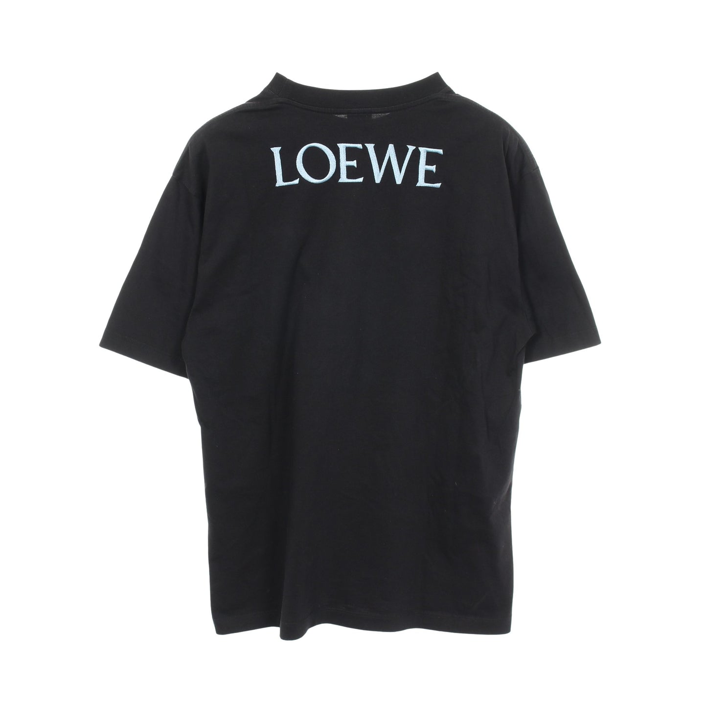 ブルーベル 刺繍 半袖Tシャツ コットン ブラック ライトブルー ライトグリーン ロエベ トップス LOEWE