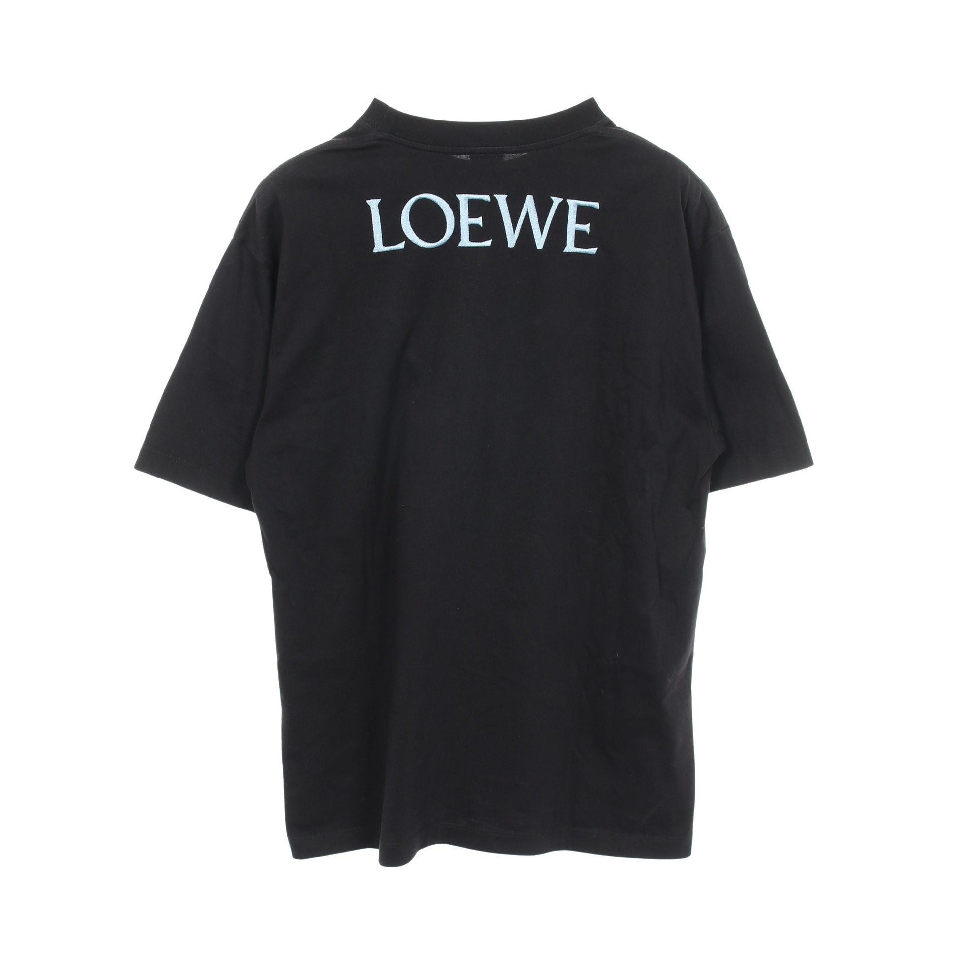 ブルーベル 刺繍 半袖Tシャツ コットン ブラック ライトブルー ライトグリーン ロエベ トップス LOEWE