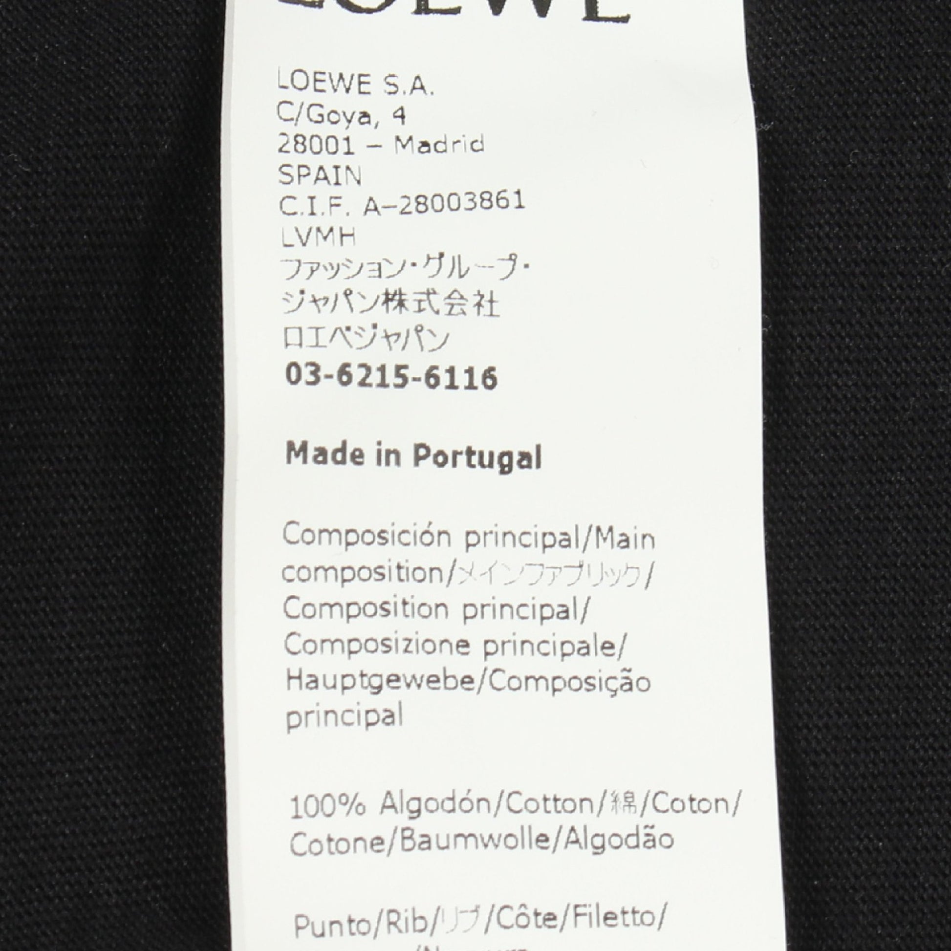 ブルーベル 刺繍 半袖Tシャツ コットン ブラック ライトブルー ライトグリーン ロエベ トップス LOEWE