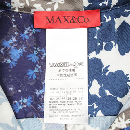 花柄 シャツワンピース ホワイト ネイビー カーキグリーン マックスアンドコー ワンピース MAX&Co.