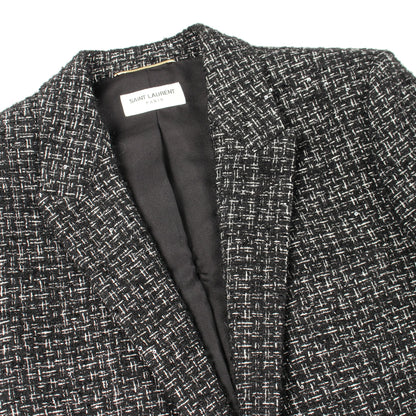 ツイード スパンコール ジャケット ブラック サンローランパリ アウター SAINT LAURENT PARIS
