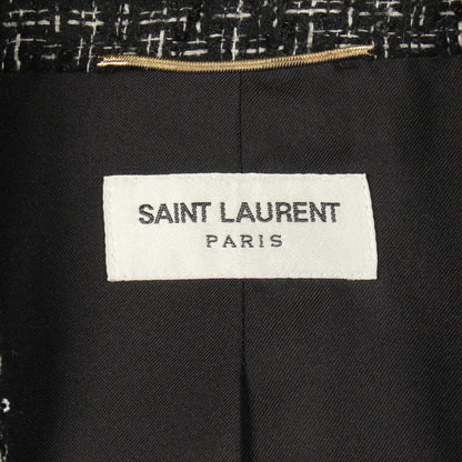 ツイード スパンコール ジャケット ブラック サンローランパリ アウター SAINT LAURENT PARIS