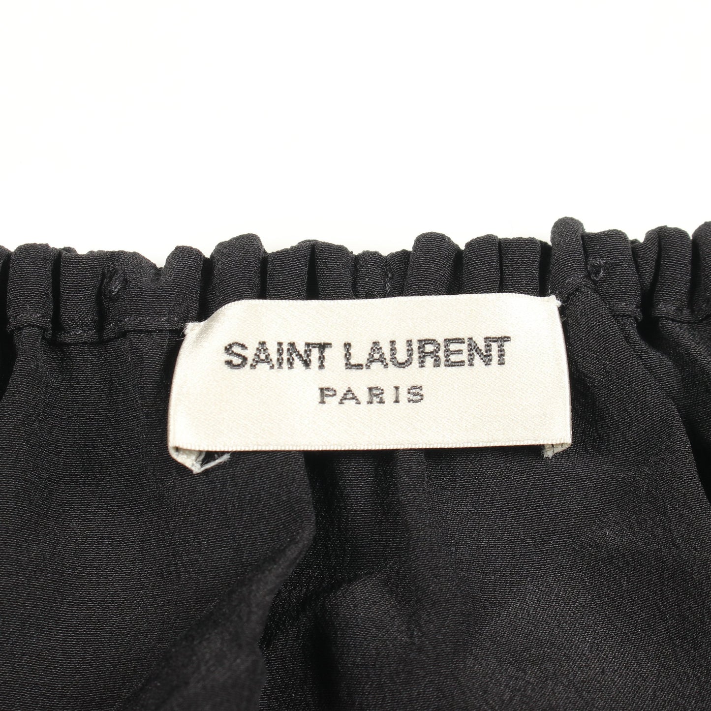 タッセル Vネック ブラウス シルク ブラック サンローランパリ トップス SAINT LAURENT PARIS