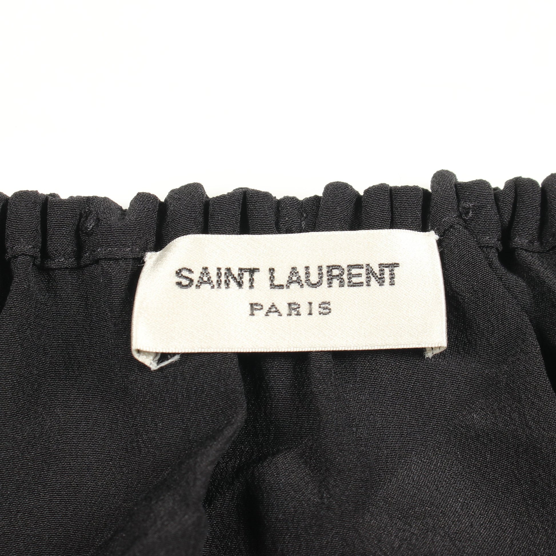 タッセル Vネック ブラウス シルク ブラック サンローランパリ トップス SAINT LAURENT PARIS