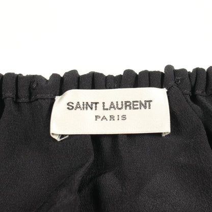 タッセル Vネック ブラウス シルク ブラック サンローランパリ トップス SAINT LAURENT PARIS
