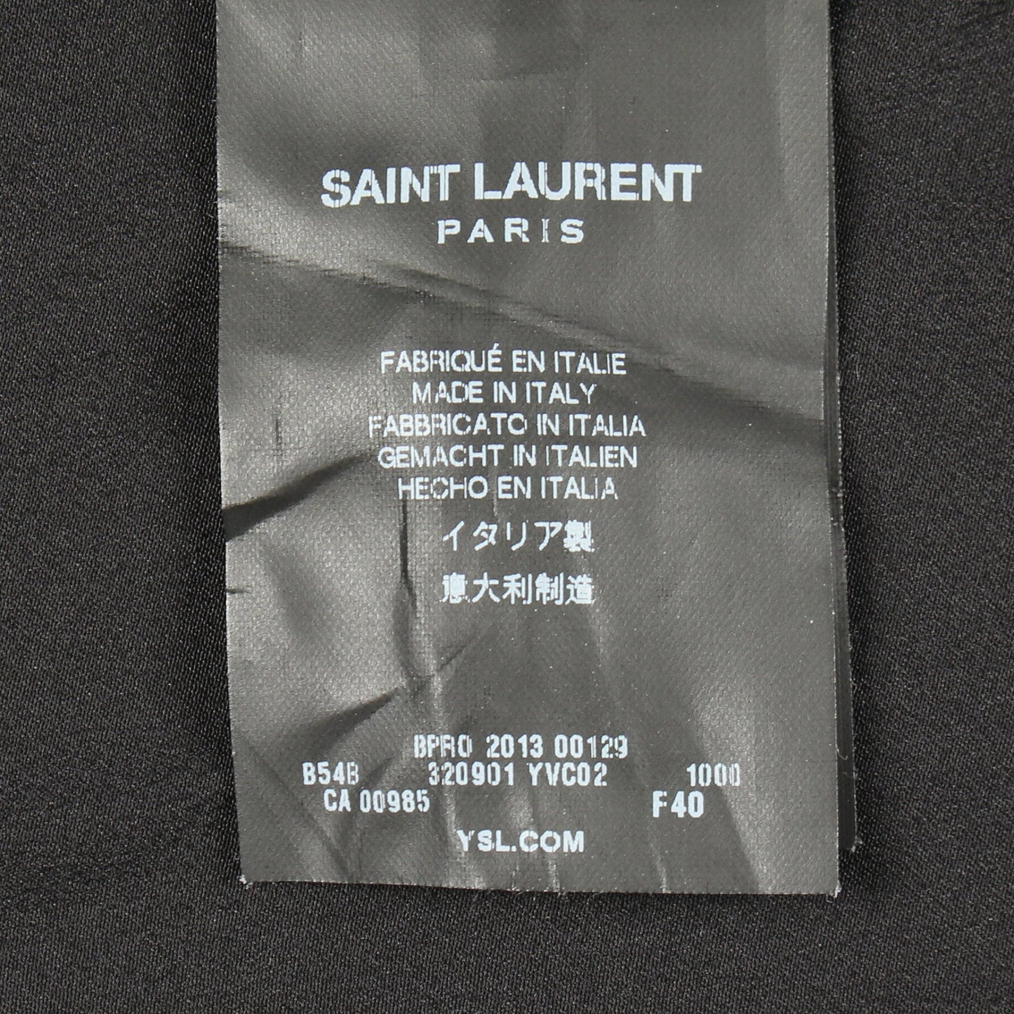 タッセル Vネック ブラウス シルク ブラック サンローランパリ トップス SAINT LAURENT PARIS