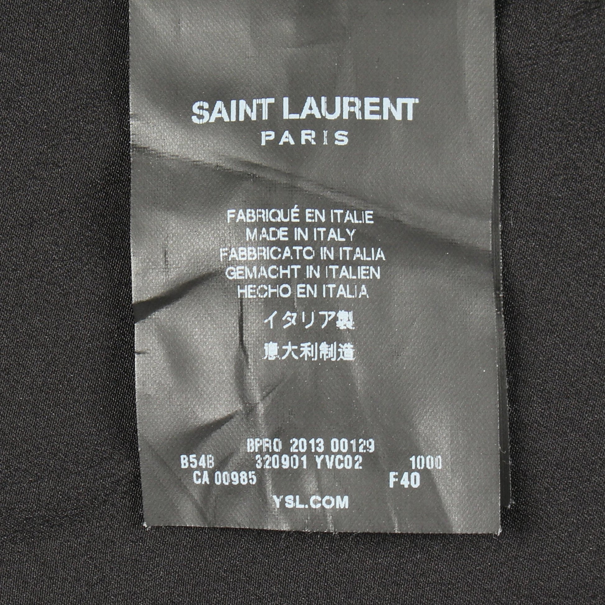 タッセル Vネック ブラウス シルク ブラック サンローランパリ トップス SAINT LAURENT PARIS