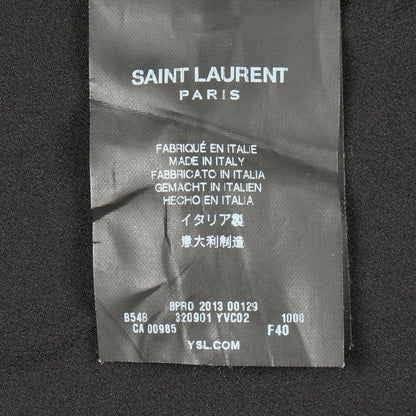 タッセル Vネック ブラウス シルク ブラック サンローランパリ トップス SAINT LAURENT PARIS