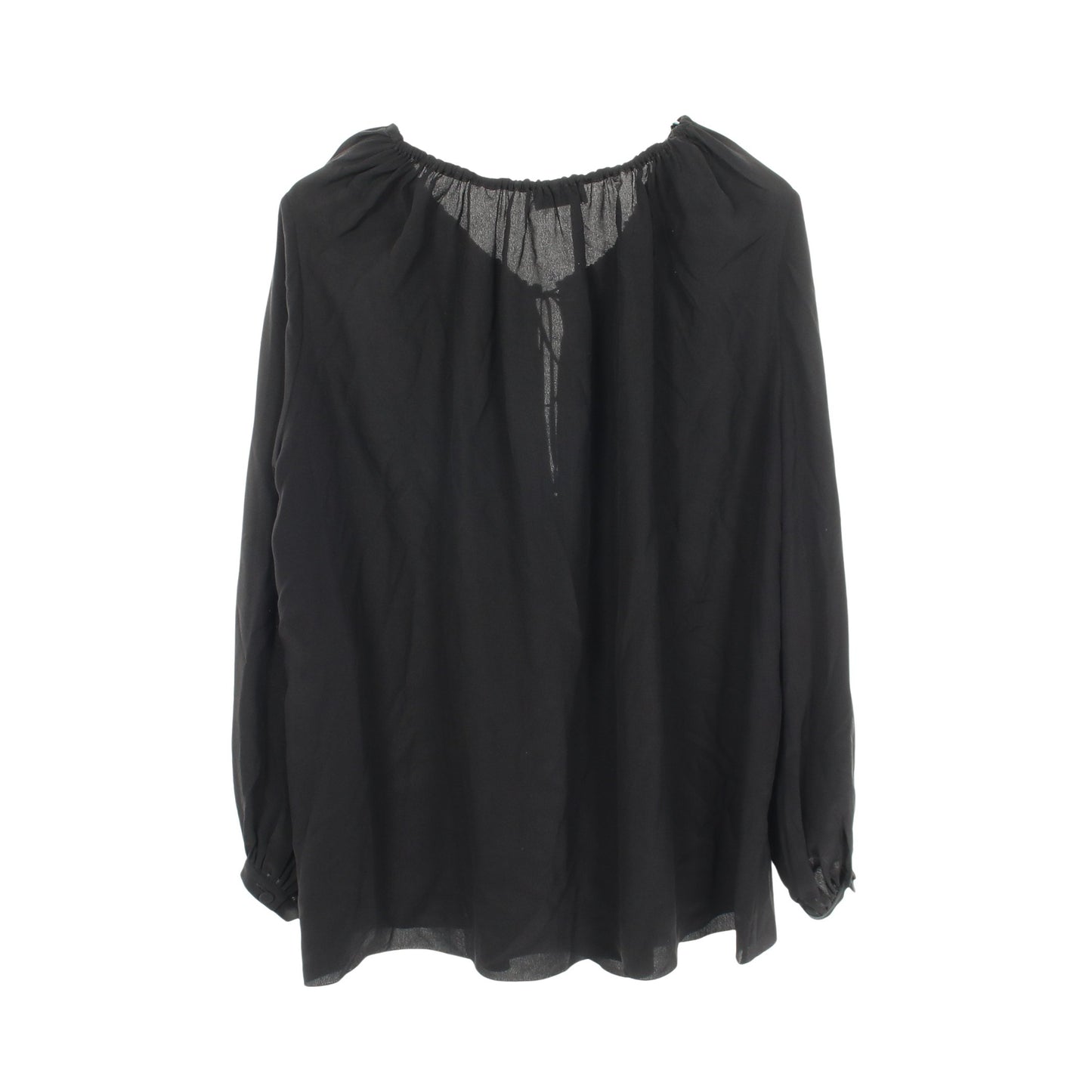 タッセル Vネック ブラウス シルク ブラック サンローランパリ トップス SAINT LAURENT PARIS