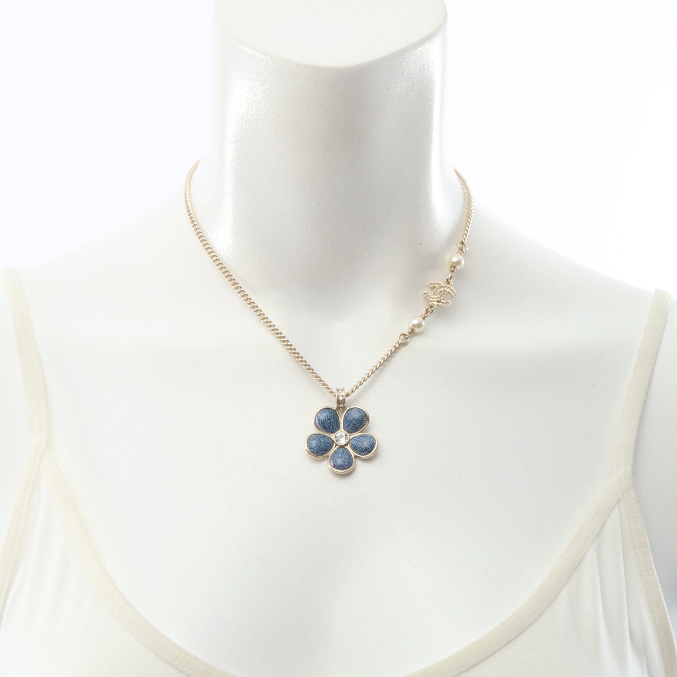 デニムフラワーモチーフ ココマーク B26C ネックレス GP ライン