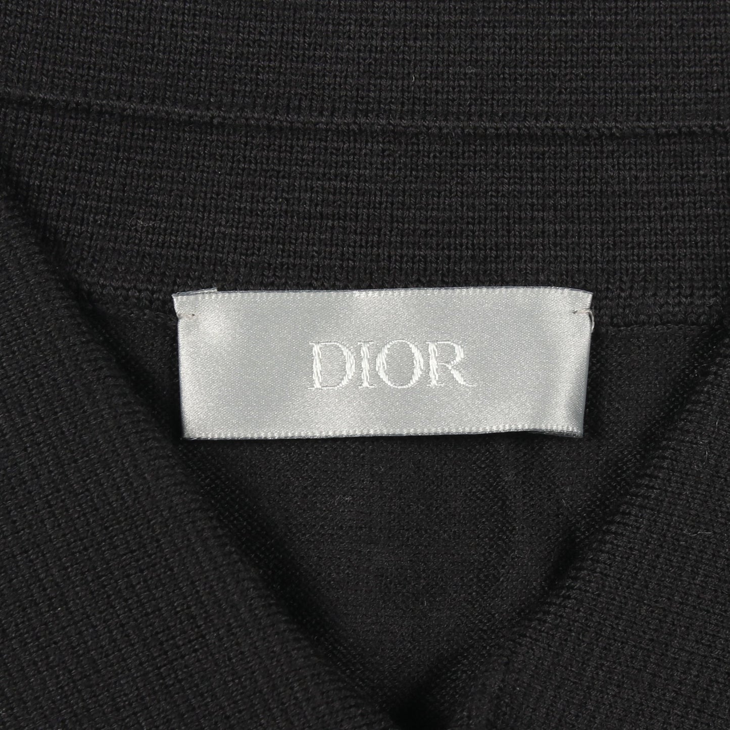 BEE刺繍 長袖 ニット ポロシャツ ウール ブラック ディオール トップス DIOR